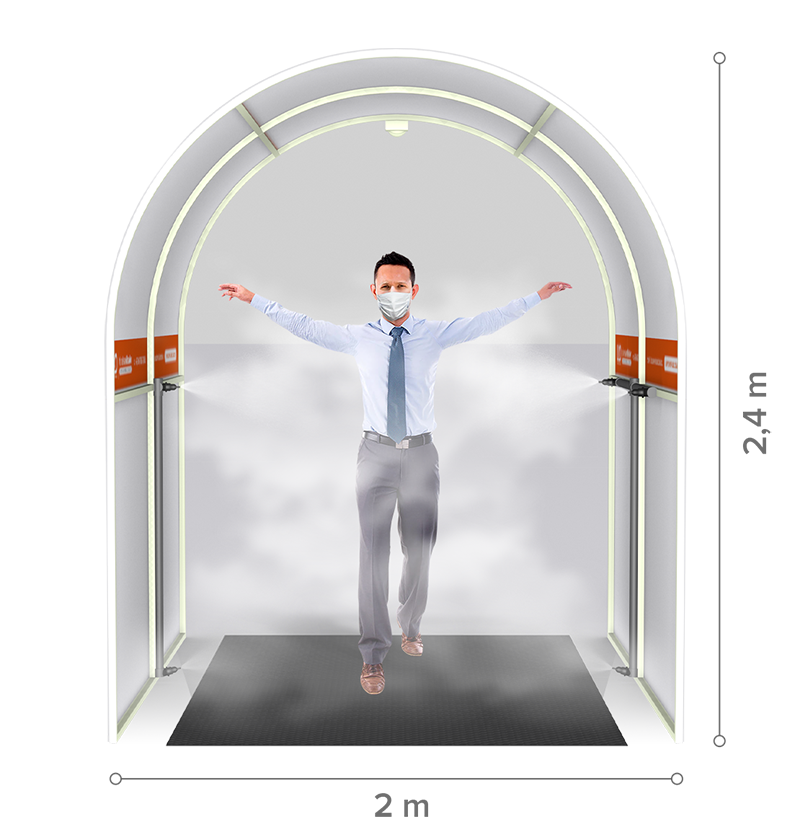 tunel sanitizador de pie